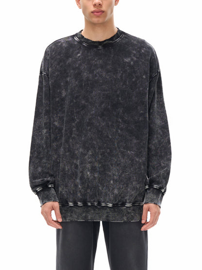 VÉRON Cristal Noir Washed Sweatshirt front view in vintage black 1