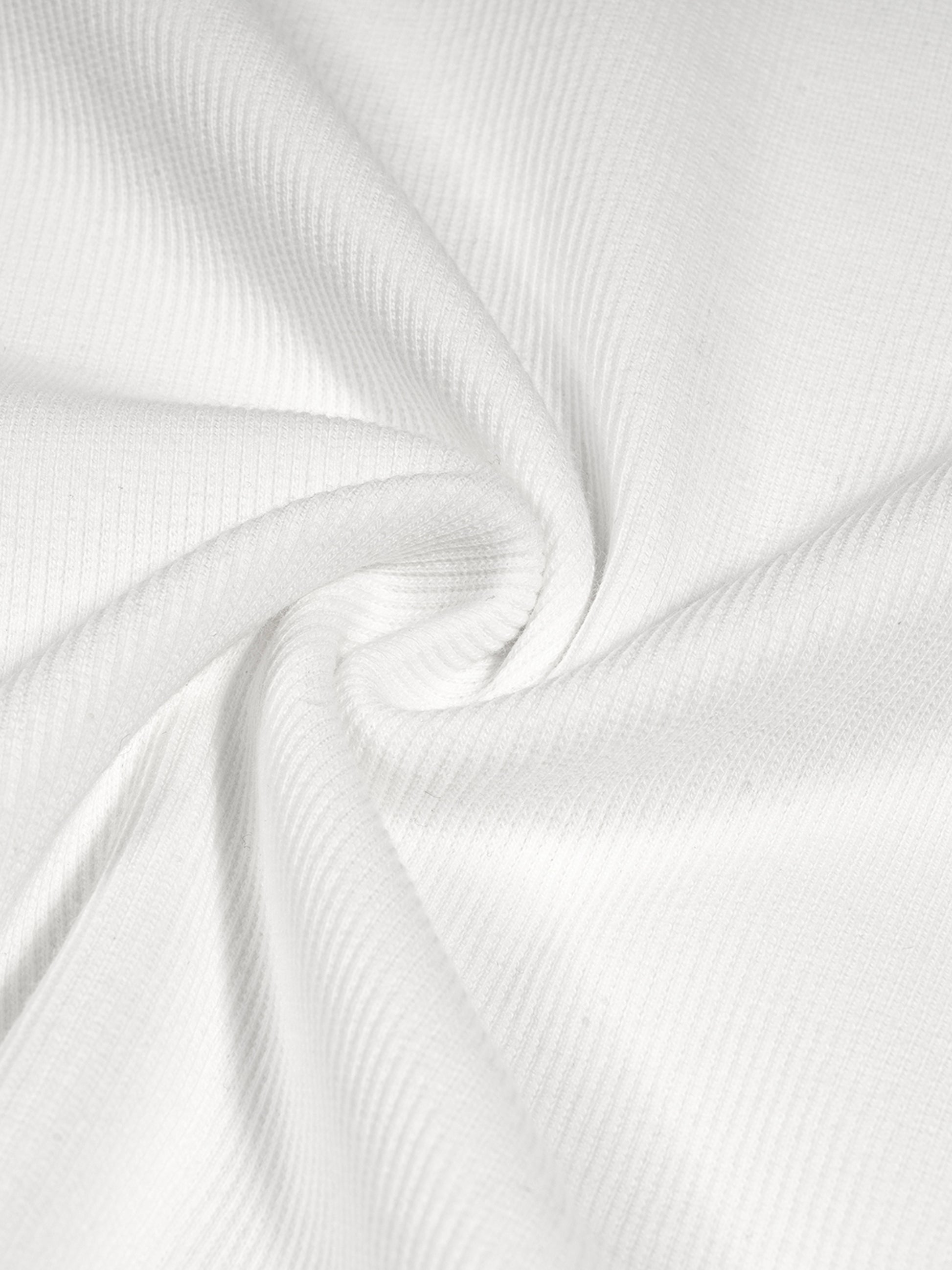 Close-up of ribbed cotton fabric texture for La Huchette VÉRON tee 6.

 