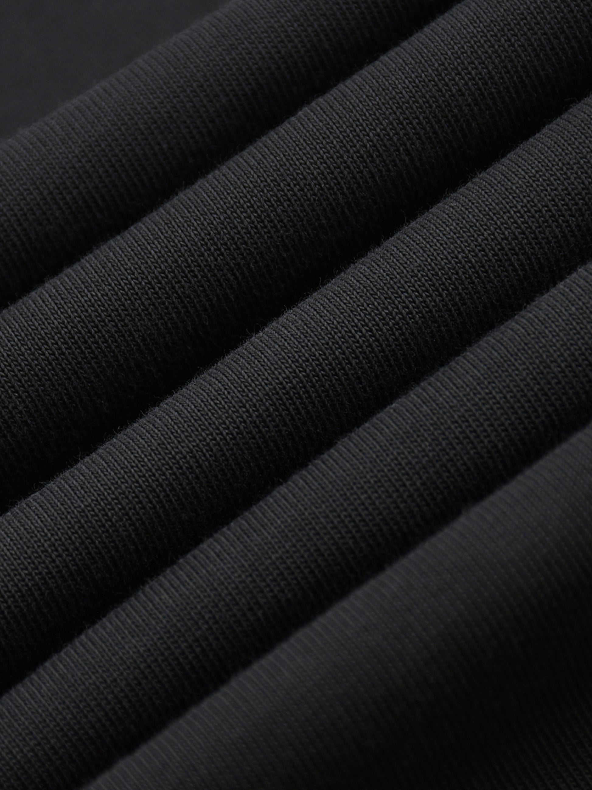 Close-up of black fabric with a textured pattern. 