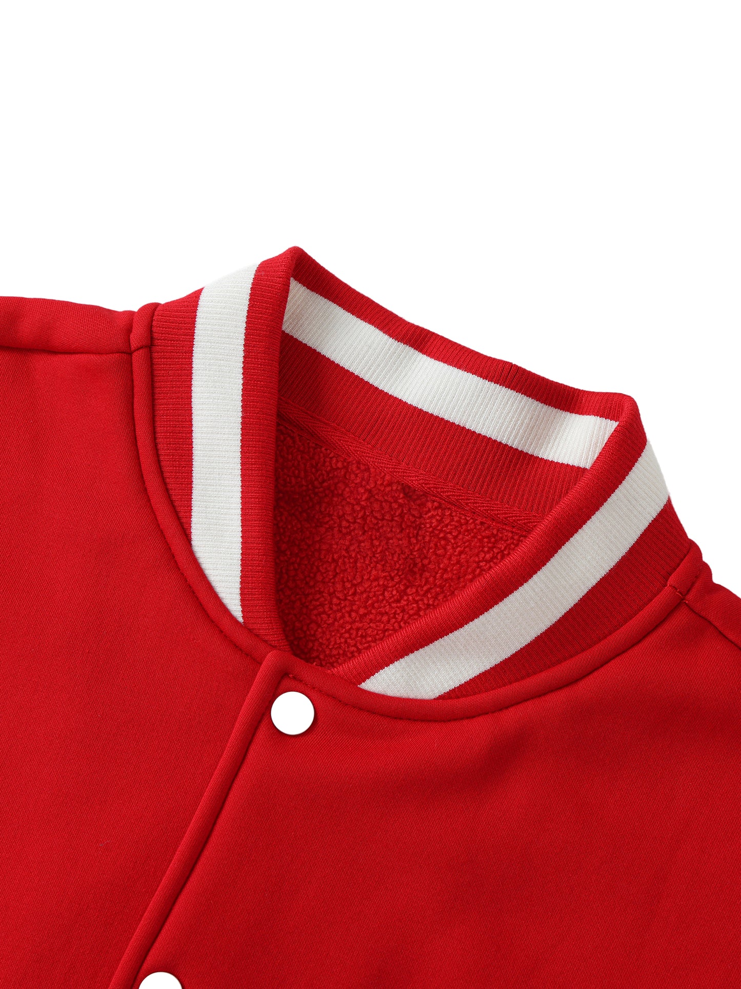 Close-up of embroidery on VÉRON Paradis Étoilé unisex varsity jacket