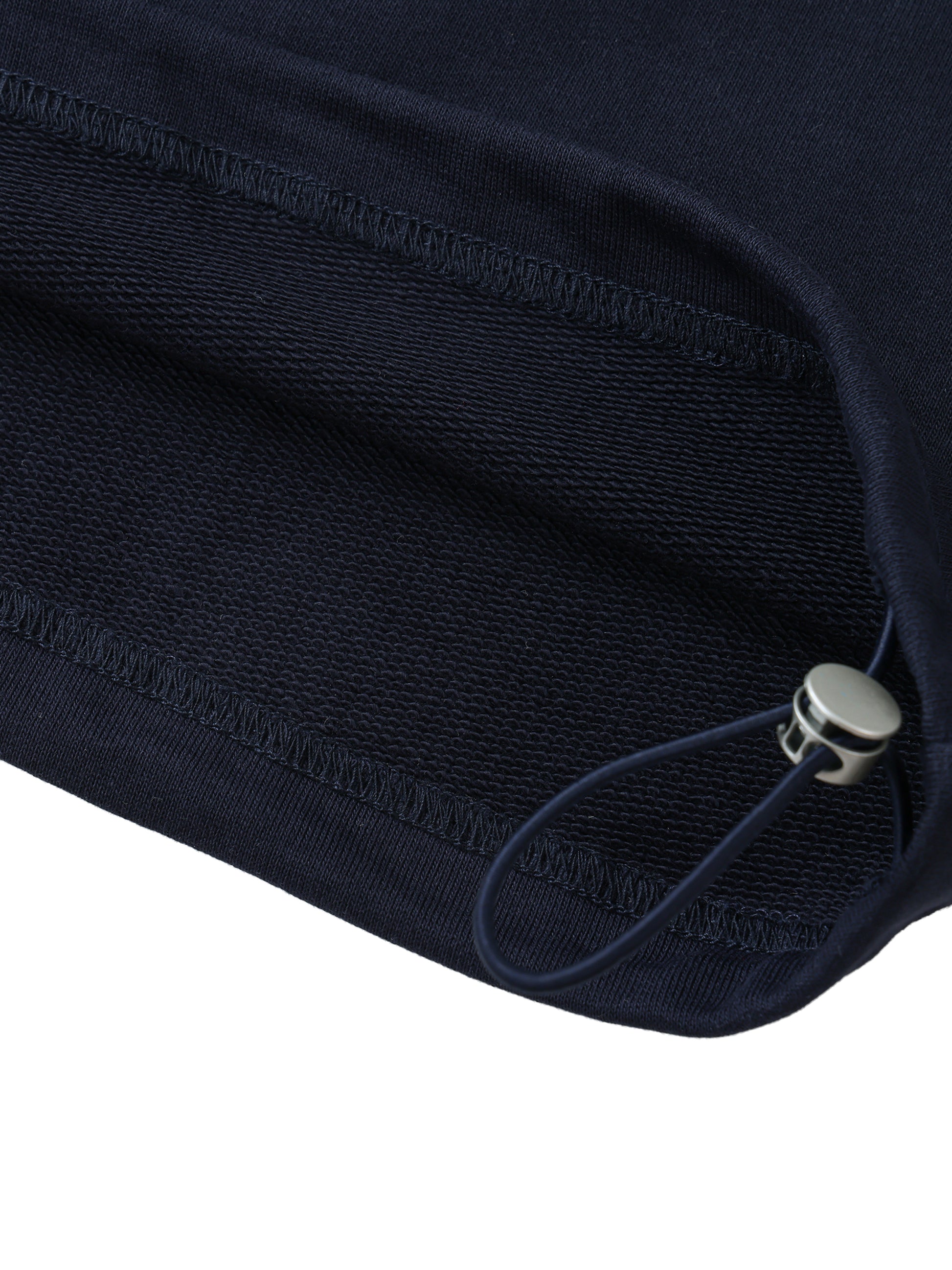 Sweater Close-up of a navy blue garment with a zipper on a white background