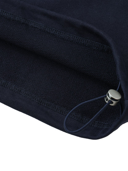 Sweater Close-up of a navy blue garment with a zipper on a white background