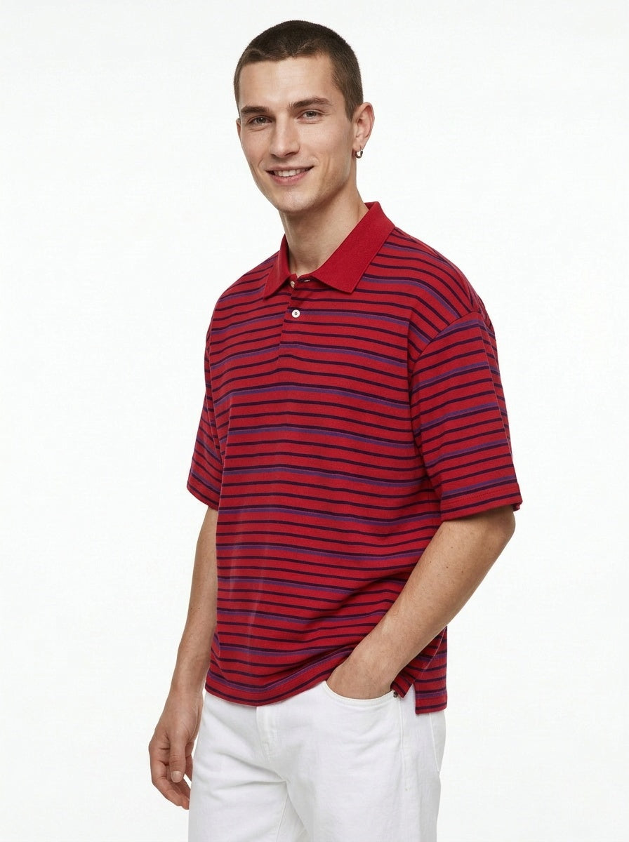 VÉRON Rue de Windsor Unisex Stripes Polo Shirt